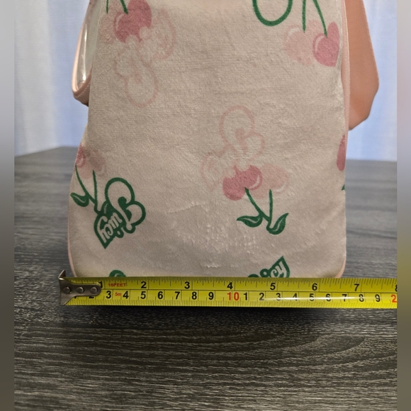 NWT JUICY Couture Retro Velour Daydreamer Cherry Tote In Pink And Cream. - Picture 10 of 13